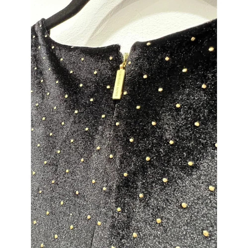 MICHAEL Michael Kors Velvet Jumpsuit Black & Gold polka dots NWT w/Defect